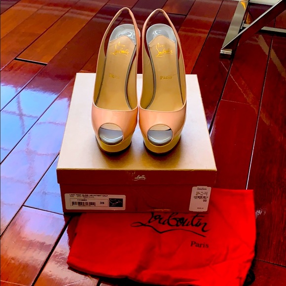 Christian Louboutin Lady Peep Sling Back PL Sz 9 - Picture 4 of 11